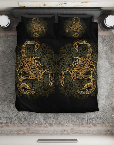 Scorpion Bedding Duvet Cover For Adults, Scorpio Zodiac Lover Gift Idea, Scorpion King And Queen Size Duvet Cover