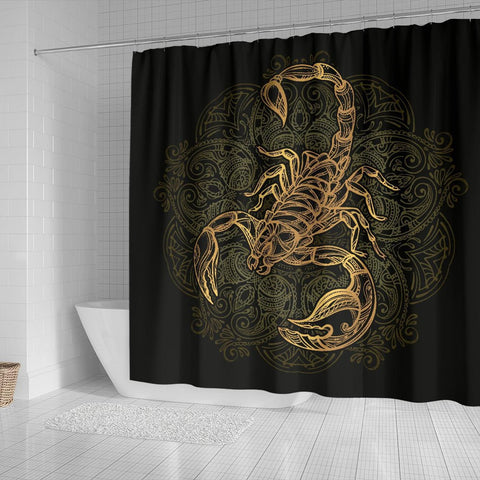 Scorpion Shower Curtain, Scorpio Zodiac Bath Bathroom Curtain, Scorpio Lover Gift, I Love Scorpions, Scorpio Shower Decor (70" x 68")