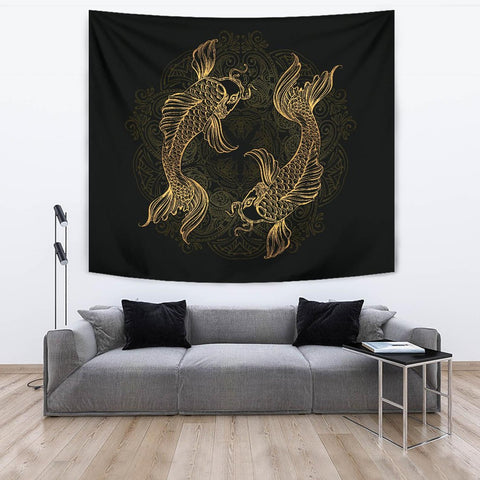 Pisces Living Room Bedroom Tapestry, Pisces Zodiac Star Sign Art Wall Decor, Fish Lover Gift, I Love Fishes, Large Pisces Tapestry