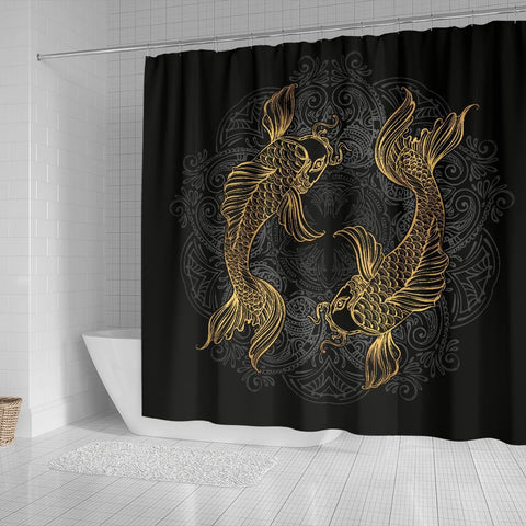 Pisces Zodiac Bath Bathroom Shower Curtain, Fish Lover Gift, I Love Fishes, Pisces Shower Decor (70" x 68")