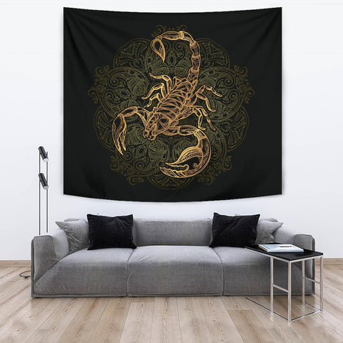 Scorpion Living Room Bedroom Tapestry, Scorpio Zodiac Star Sign Art Wall Decor, Scorpio Lover Gift, I Love Scorpions, Large Scorpio Tapestry