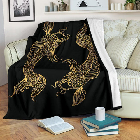 Pisces Zodiac Blanket, Golden Pisces Fish Lover Throw Blanket, Teen Girls Boys And Adult Micro Fleece Blanket, Warm Pisces Throw Blanket