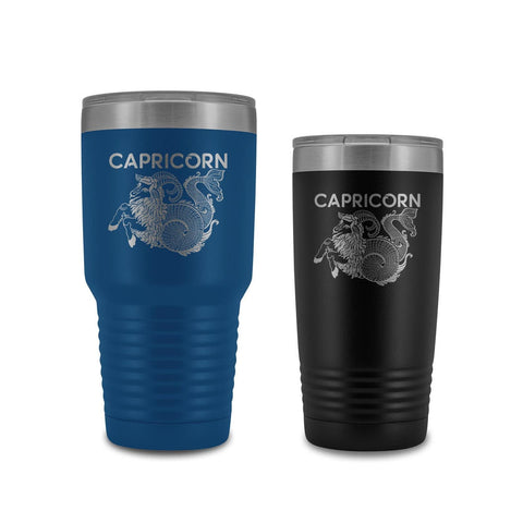 Capricorn Zodiac Star Sign Travel Tumbler Mug, Capricorn Tumbler, Best Capricorn Birthday Gift, Large Coffee Cup With Lid (20 oz or 30 oz)