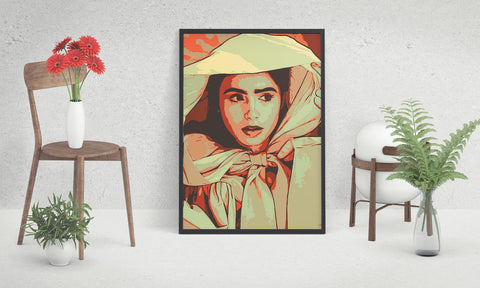 Lily Collins Custom Poster. Lily Collins Rolls, Home decor, Wall Hanging