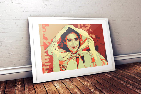 Lily Collins Custom Poster. Lily Collins Rolls, Home decor, Wall Hanging