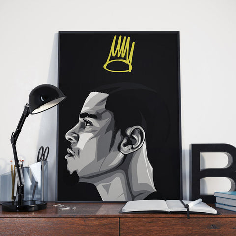 J Cole Custom Printing, Home Decor, Wall Hanging, Custom Canvas, J Cole Art, Rapper Print