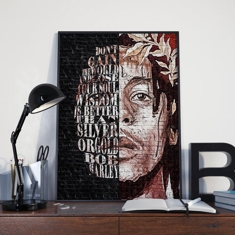 Bob Marley Custom Printing, Home Decor, Wall Hanging, Custom Canvas, Bob Marley Art, Singer Print, Jamaican Musician