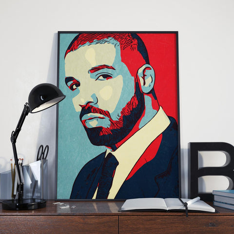 Drake Custom Printing, Home Decor, Wall Hanging, Custom Canvas, Drake Art, Rapper Print, Hip Hop Poster