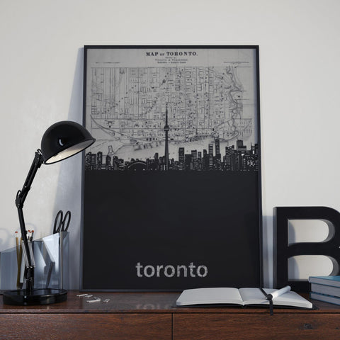 Toronto Map Custom Printing, Home Decor, Wall Hanging, Custom Canvas, Toronto Map Art, Canada