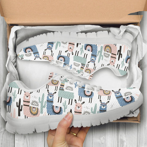Llama Pattern Shoes Llama Printed Sneakers Llama Running Shoes Llama Lover Gifts Clothing for Womens Mens Kids Adults