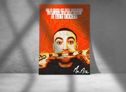 Mac Miller Custom Printing, Home Decor, Wall Hanging, Custom Music Canvas, Mac Miller Home Decor