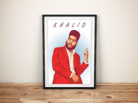 Khalid Custom Printing, Home Decor, Wall Hanging, Custom Music Canvas, Khalid Home Decor, Singer Canvas Rolls