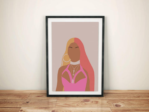Nicki Minaj Custom Poster, Nicki Minaj Canvas Rolls, Custom Music Canvas, Home decor, Wall Hanging, Rapper Canvas Rolls