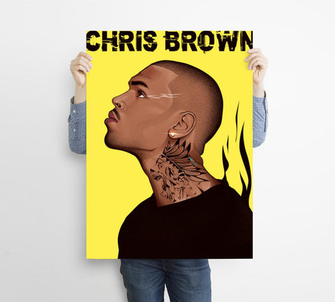 Chris Brown Custom Poster, Chris Brown Canvas Rolls, Custom Music Canvas, Home decor, Wall Hanging, Singer Canvas Rolls