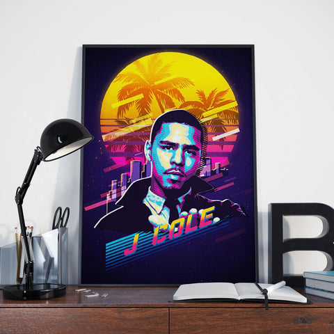 J Cole Custom Printing, Home Decor, Wall Hanging, Custom Canvas, J Cole Art, Rapper Print