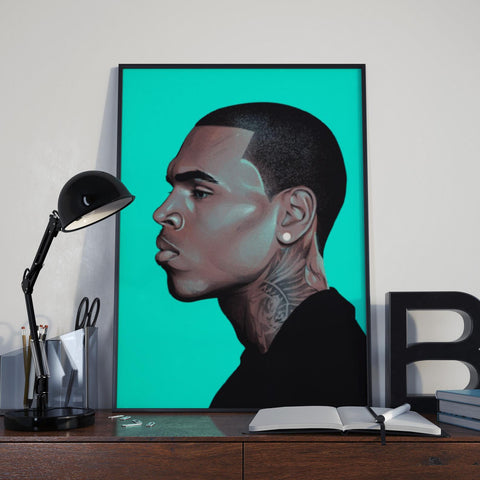 Chris Brown Custom Poster, Chris Brown Canvas Rolls, Custom Music Canvas, Home decor, Wall Hanging, Singer Canvas Rolls