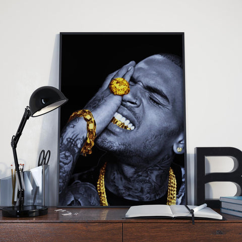 Chris Brown Custom Poster, Chris Brown Canvas Rolls, Custom Music Canvas, Home decor, Wall Hanging, Singer Canvas Rolls