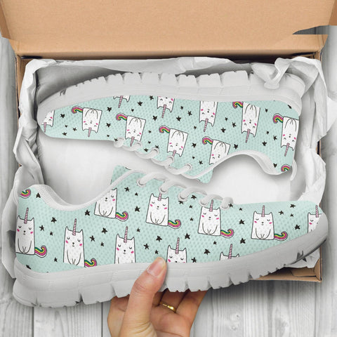 Unicorn Cat Shoes Cat Printed Sneakers Kitty Running Shoes Cat Owner Gifts Clothing for Womens Mens Kids Adults