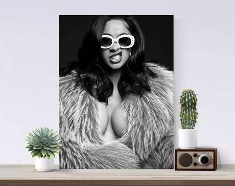 Cardi B Canvas, Singer Poster, Rapper Art, Music Canvas, Print Art, Gift Poster, Home Decor, Canvas Print, Gift for him, Gift for her