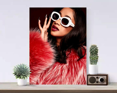 Cardi B Canvas, Singer Poster, Rapper Art, Music Canvas, Print Art, Gift Poster, Home Decor, Canvas Print, Gift for him, Gift for her