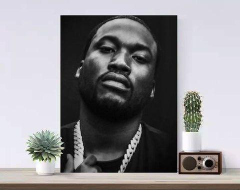 Meek Mill Canvas, Hip Hop Poster, Rap Art, Music Canvas, Print Art, Gift Poster, Home Decor, Canvas Print, Gift for him, Gift for her