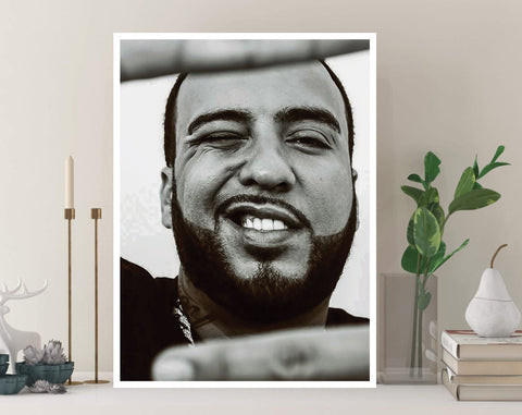 French Montana Canvas, Claude Montana Poster, Music Canvas, Print Art, Gift Poster, Home Decor, Canvas Print, Gift for him, Gift for her