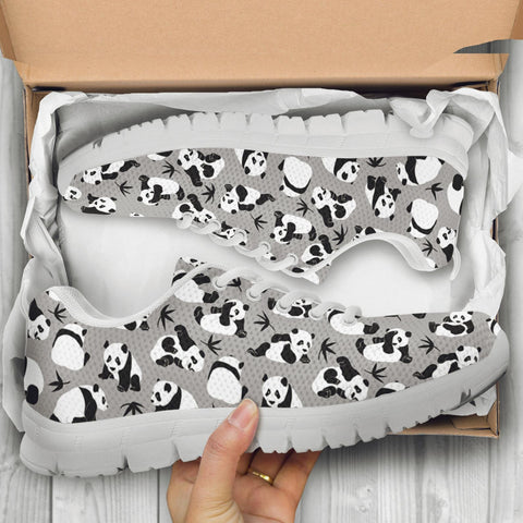 Cute Panda Shoes Panda Print Sneakers Panda Running Shoes Athletic Casual Shoes Panda Lover Gifts Clothing for Womens Mens Kids Adults