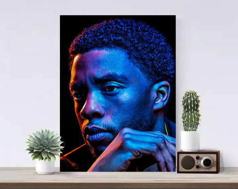 Chadwick Boseman Poster, Black Panther Canvas Rolls, Custom Canvas, Home decor, Wall Hanging, Hollywood Actor Chadwick Boseman Poster