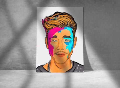 Justin Bieber Color Poster, Custom Music Print, Music Poster, Custom Poster, Home Decor, Wall Hangings, Pop Star, Singer Print