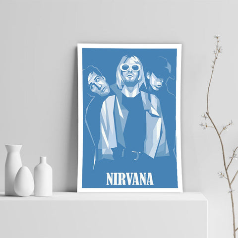 Nirvana Poster, Custom Music Print, Music Poster, Custom Canvas, Home Decor, Wall Hangings, Rock Band Art, Nirvana Canvas