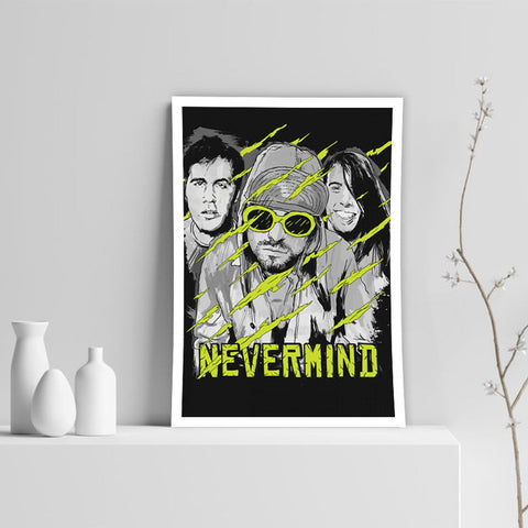 Nirvana Nevermind Poster, Custom Music Print, Music Poster, Custom Canvas, Home Decor, Wall Hangings, Rock Band Art, Nirvana Canvas