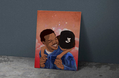 Chance The Rapper Poster, Custom Music Print, Music Poster, Custom Canvas, Home Decor, Wall Hangings, Chance Art