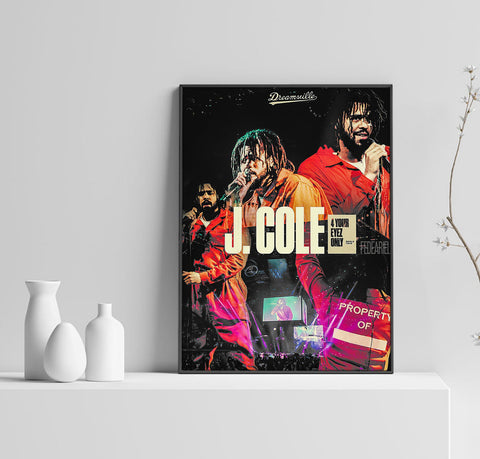 J Cole Poster, Dreamville Art, Music Poster, Hip Hop Print, Rap Home Decor, Rapper Wall Art, Custom Poster, Canvas Poster, Rolled Canvas