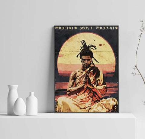 J Cole Poster, Dreamville Art, Music Poster, Hip Hop Print, Rap Home Decor, Rapper Wall Art, Custom Poster, Canvas Poster, Rolled Canvas