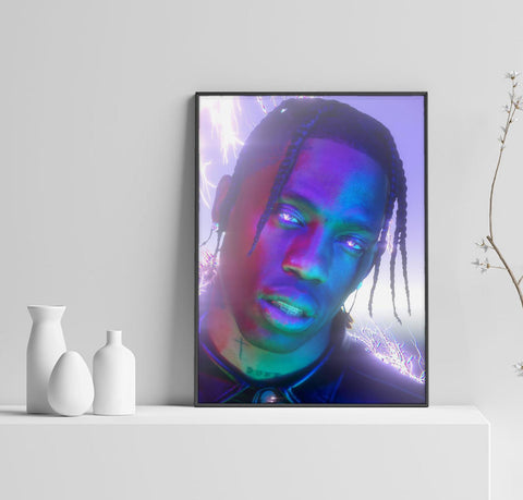 Travis Scott Poster, Astroworld Print, Cactus Jack Art, Rapper Home Decor, Hip Hop Poster, Custom Poster, Canvas Poster, Rolled Canvas