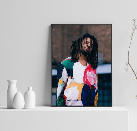 J Cole Poster, Dreamville Art, Music Poster, Hip Hop Print, Rap Home Decor, Rapper Wall Art, Custom Poster, Canvas Poster, Rolled Canvas