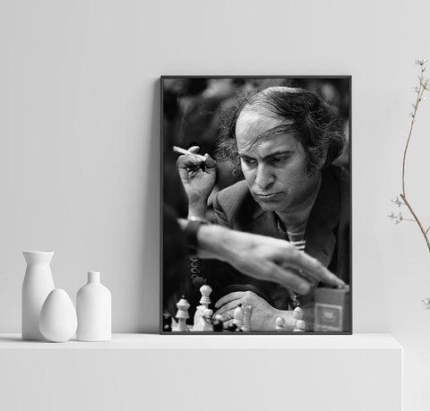 Mikhail Tal Poster, Chess Art, Russian Chess  Poster, Home Decor, Wall Decor, Custom Poster, Canvas Poster, Rolled Canvas, Wall Art