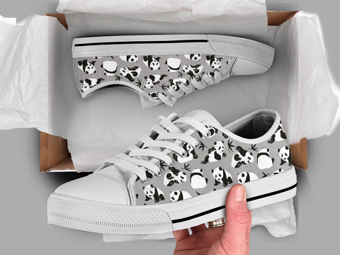 Cute Panda Shoes Panda Sneakers Cute Shoes Panda Lover Gifts Custom Low Top Converse Style Sneakers For Adults Women & Men