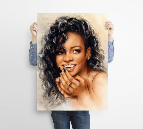 Rihanna Custom Poster, Music Canvas Rolls, Custom Canvas, Home decor, Wall Hanging, Singer Rihanna Poster, Rihanna Art