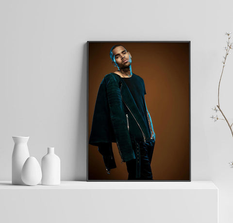 Chris Brown Poster, Chris Brown Canvas, Home Decor, Wall Art, Music Poster, Custom Poster, Canvas Poster, Rolled Canvas, Home Decoration
