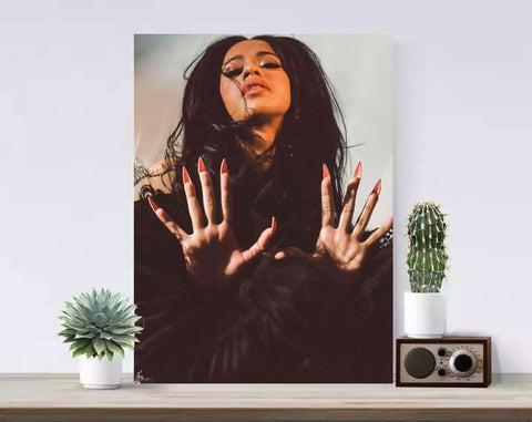 Cardi B Canvas, Singer Poster, Rapper Art, Music Canvas, Print Art, Gift Poster, Home Decor, Canvas Print, Gift for him, Gift for her