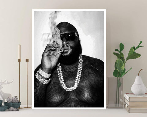 Rick Ross Canvas, Hip Hop Art, Kendrick Lamar, Music Canvas, Print Art, Gift Poster, Home Decor, Canvas Print, Gift for him, Gift for her
