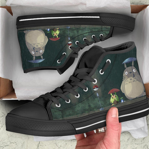 Totoro, Haribogu And Pokemon Hi Tops, Custom Movie Shoes, Movie Hightops, My Neighbor Totoro, Pokemon Shoes, Haribogu Hightops, Anime Shoes