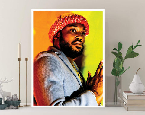 Meek Mill Canvas, Hip Hop Poster, Rap Art, Music Canvas, Print Art, Gift Poster, Home Decor, Canvas Print, Gift for him, Gift for her