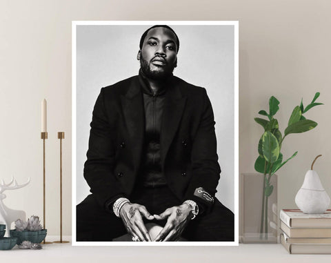 Meek Mill Canvas, Hip Hop Poster, Rap Art, Music Canvas, Print Art, Gift Poster, Home Decor, Canvas Print, Gift for him, Gift for her