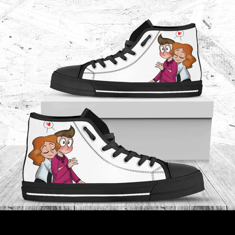 Milo Murphy's Law Hi Tops, Cartoon Shoes, Disney Custom Shoes, Disney Movie Hi Tops, Milo Murphy Hightops, Walt Disney Animation Film