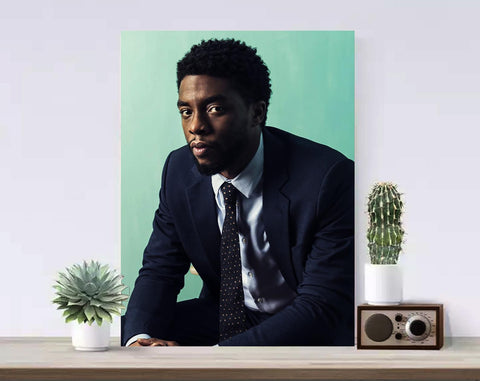 Chadwick Boseman Poster, Black Panther Canvas Rolls, Custom Canvas, Home decor, Wall Hanging, Hollywood Actor Chadwick Boseman Poster