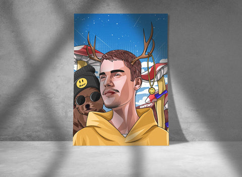 Justin Bieber Poster, Custom Music Print, Music Poster, Custom Poster, Home Decor, Wall Hangings, Pop Star, Singer Print