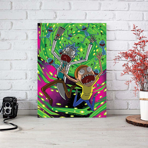 Rick And Morty Canvas, Cartoon Poster, Movie Poster, Wall Art, Print Art, Gift Poster, Home Decor, Canvas Print, Gift for him, Gift for her