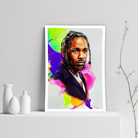 Kendrick Lamar Colorful Poster, Custom Music Print, Music Poster, Custom Canvas, Home Decor, Wall Hangings, Pop Music, Hip Hop